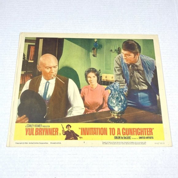 Invitation to a Gunfighter Movie Lobby Card Poster 1964 Yul Brynner Western Film - Picture 1 of 7